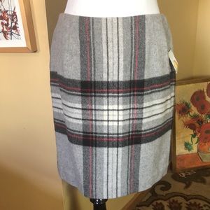 Vintage Deadstock TALBOTS Size 12 P Plaid Pencil Skirt Italian Fabric Preppy NEW